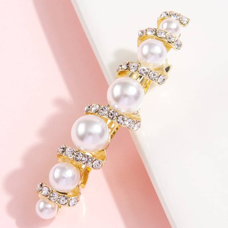 

Faux Pearl Hair Clip, White