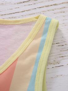 Girls Rainbow Stripe Tank PJ Set - Multicolor - View 3