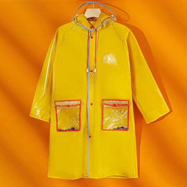 

Sequin Pocket Detail Kid's Raincoat, Yellow