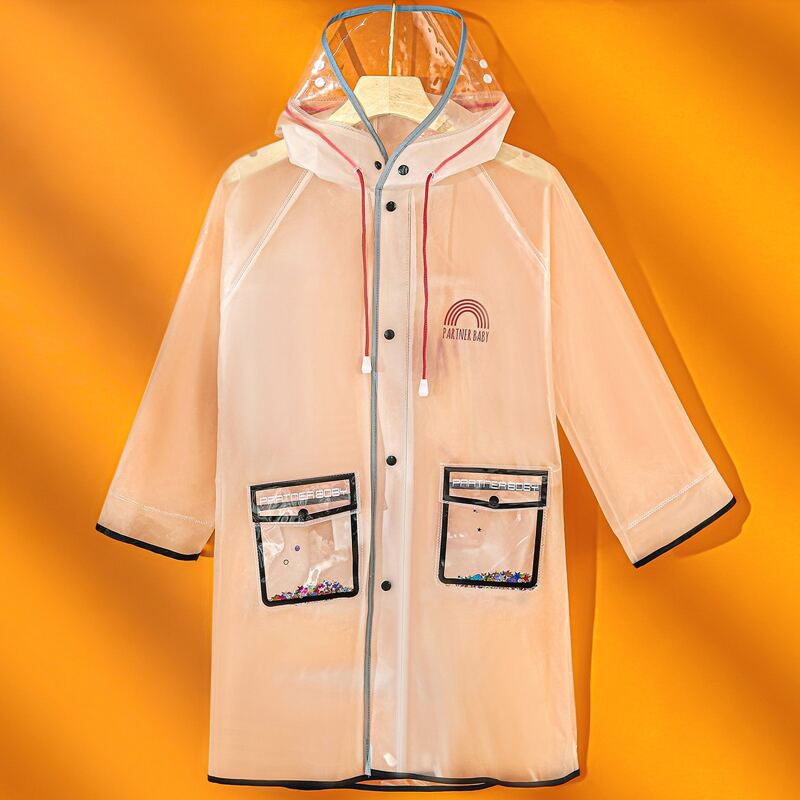 

Sequin Pocket Detail Kid's Raincoat, Multicolor