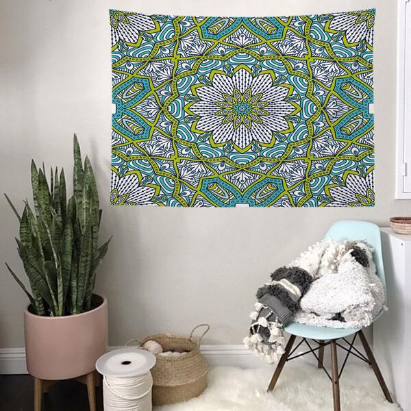 

Mandala Print Tapestry, Multicolor