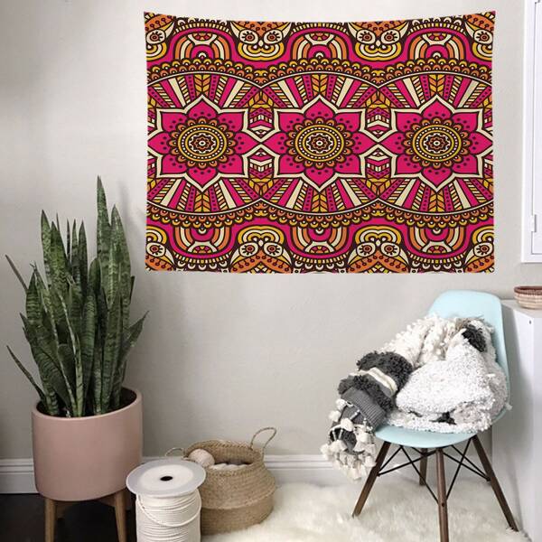 

Mandala Print Tapestry, Multicolor