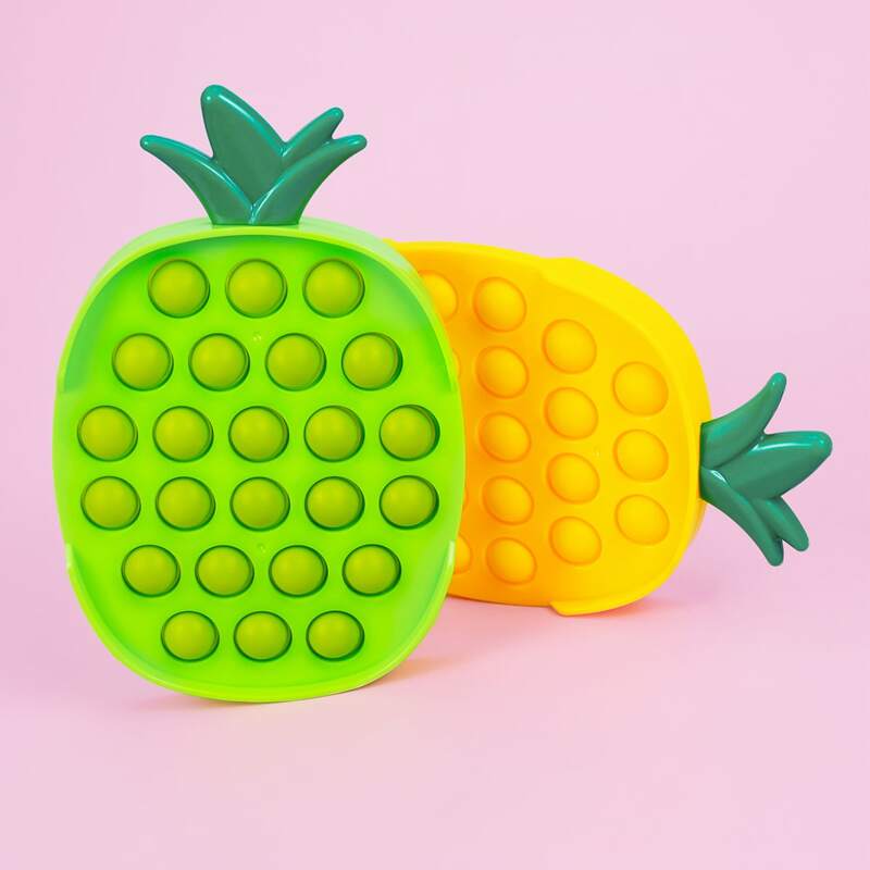 

1pc Pineapple Shaped Push Bubble Toy, Multicolor