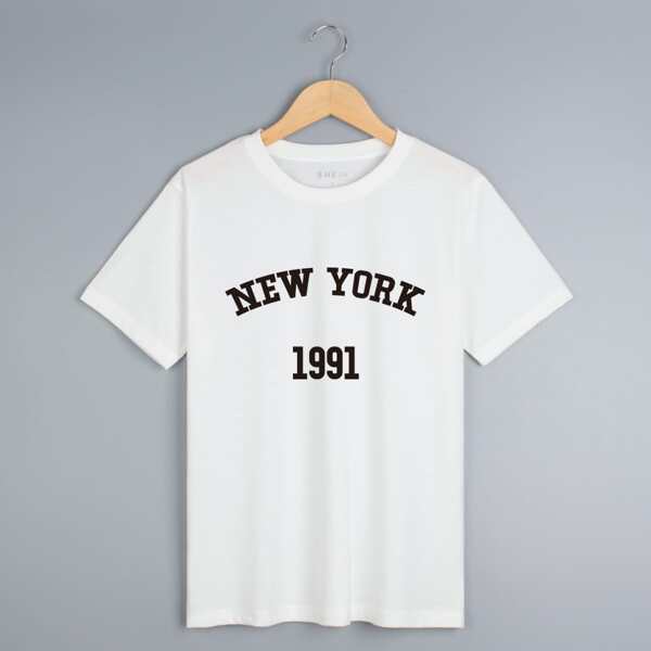 

Letter Graphic Crew Neck Tee, White
