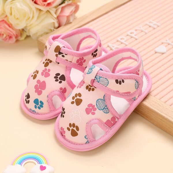 

Baby Girl Cartoon Graphic Hollow Out Sandals, Pink