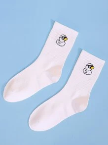 Calcetines Gráficos De Dibujos Animados Para Hombre - Blanco - Ver 1