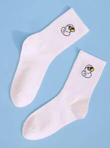 Calcetines Gráficos De Dibujos Animados Para Hombre - Blanco - Ver 2