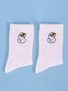 Calcetines Gráficos De Dibujos Animados Para Hombre - Blanco - Ver 4