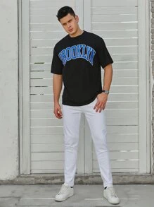 SHEIN X Louie Castro Quần Jeans Nam Túi màu trơn - trắng - Xem 6