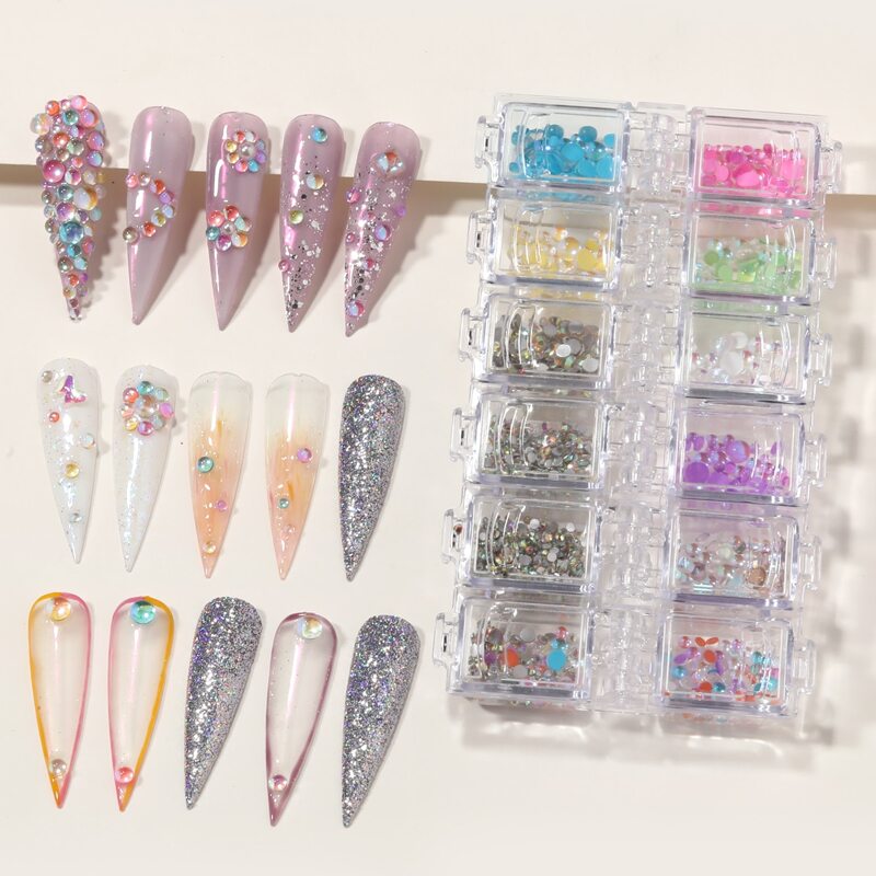 

1box Rhinestone Nail Art Decoration, Multicolor