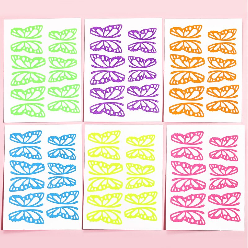 

6sheets Butterfly Pattern Nail Art Sticker, Blue