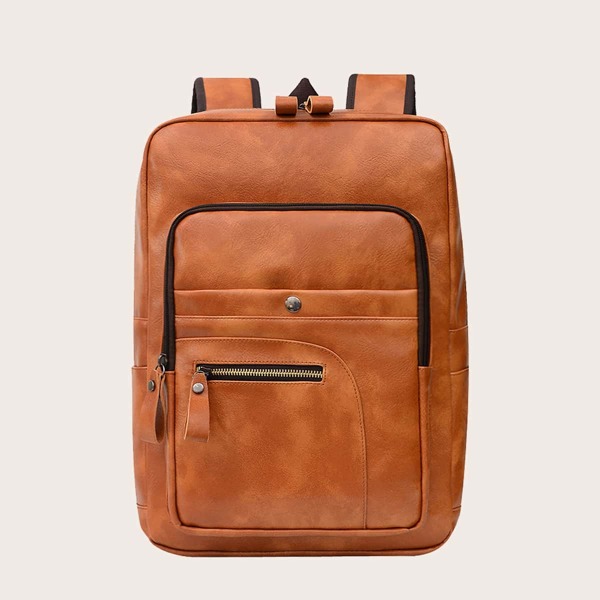

Men Pocket Front Backpack, Brown