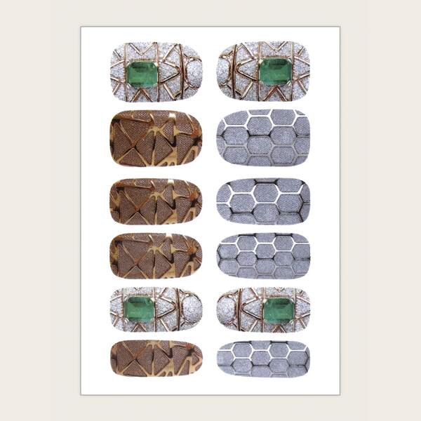 

1sheet Gemstone Decor Nail Sticker, Multicolor