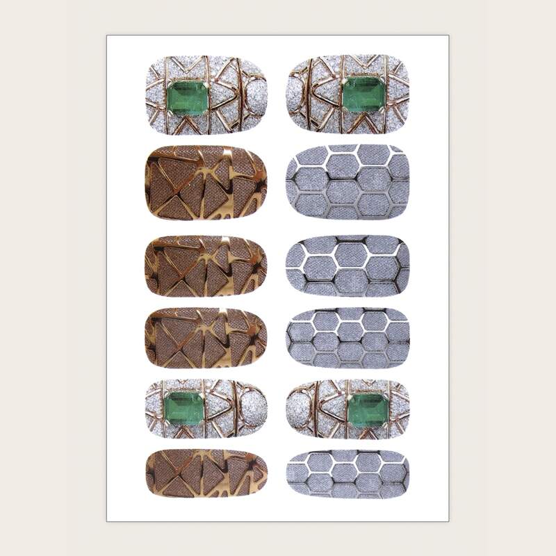 

1sheet Gemstone Decor Nail Sticker, Multicolor