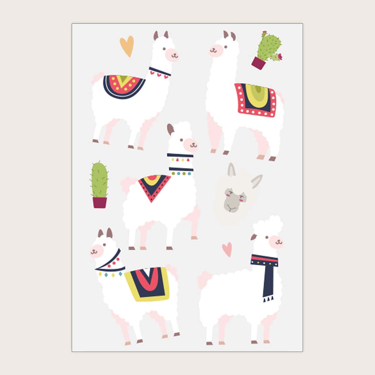

1sheet Cartoon Alpaca Tattoo Sticker, Multicolor