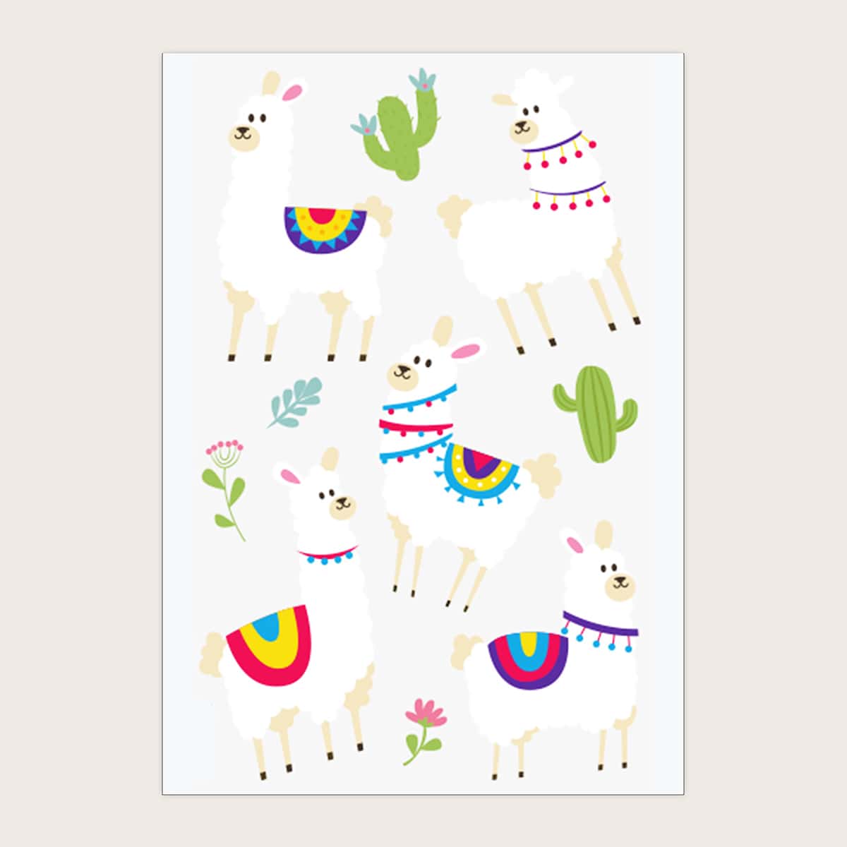

1sheet Cartoon Alpaca Tattoo Sticker, Multicolor