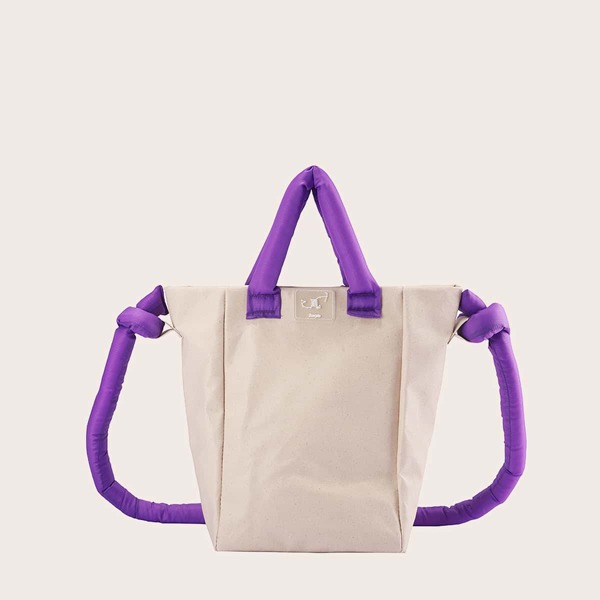 

Two Tone Tote Bag, Beige
