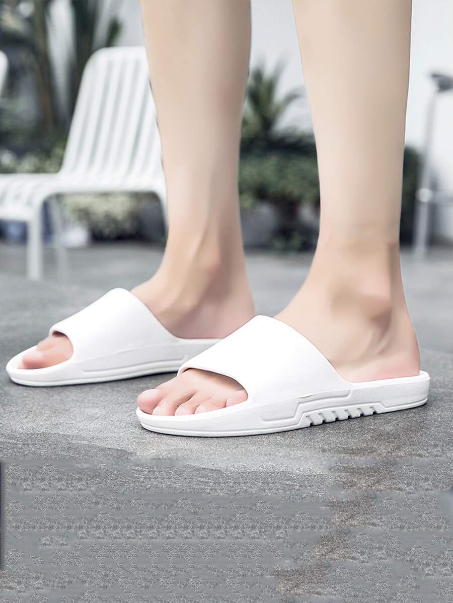 男士極簡風格拖鞋 - 白色 - 查看 1