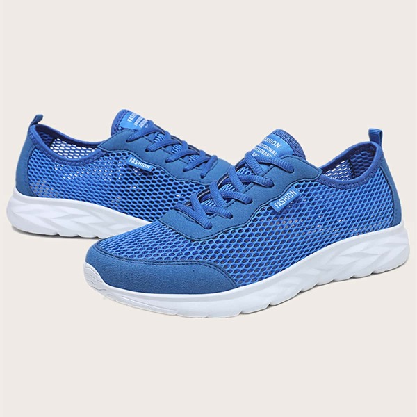 

Men Minimalist Mesh Panel Sneakers, Royal blue