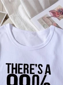 SHEIN Unity Áo thun Slogan Giải trí - trắng - Xem 5