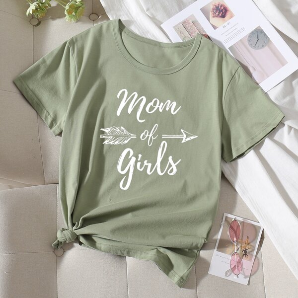 

Letter Graphic Tee, Army green