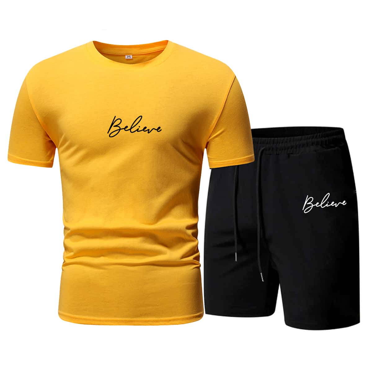 

Guys Letter Graphic Tee With Shorts, Multicolor