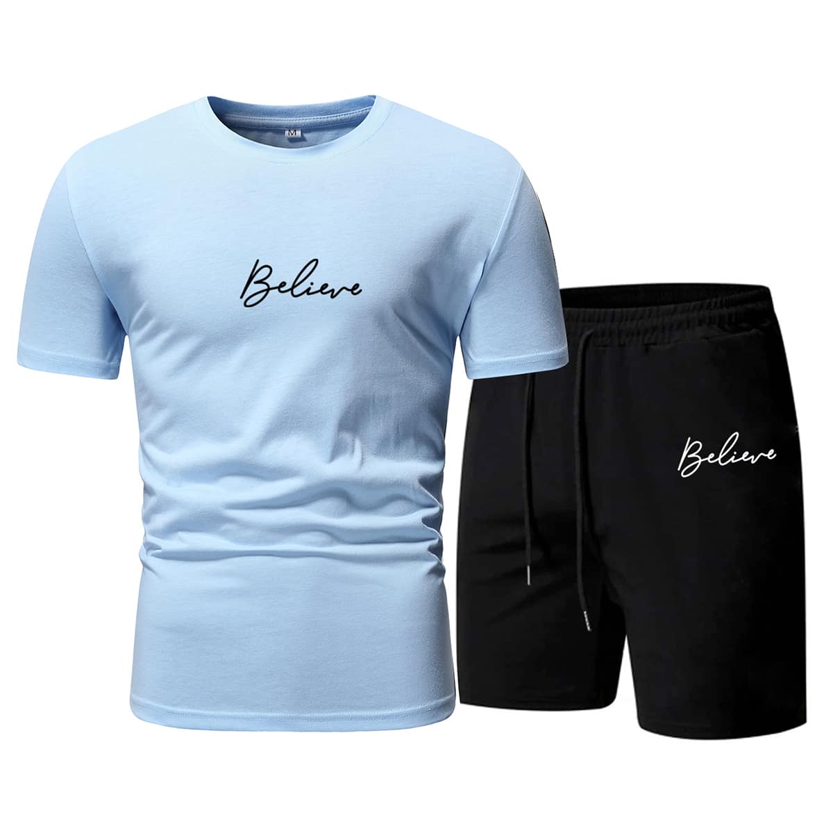 

Guys Letter Graphic Tee With Shorts, Multicolor