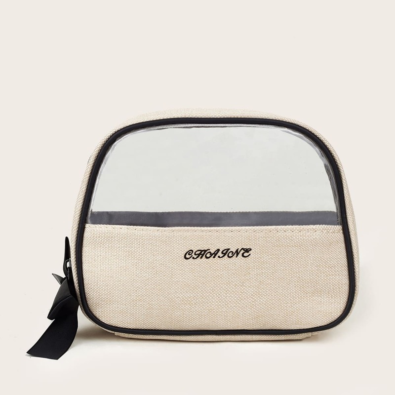 

Canvas Roundtop Makeup Bag, Beige