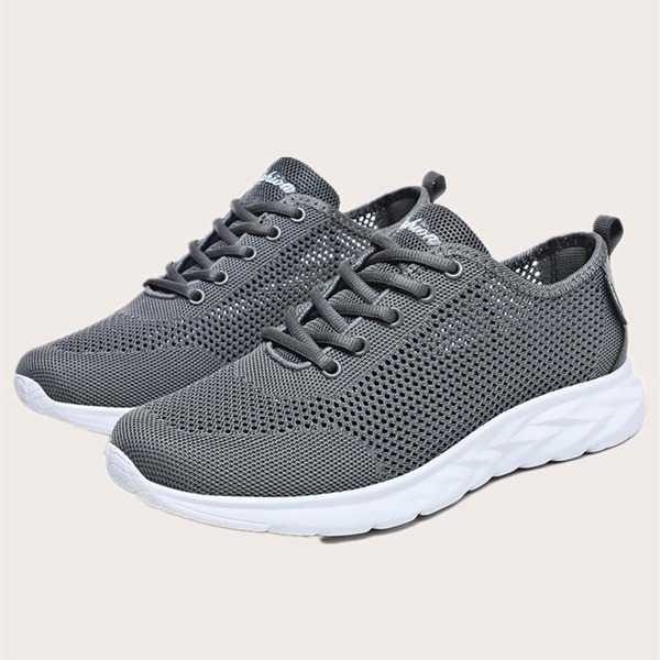

Men Minimalist Mesh Panel Sneakers, Dark grey