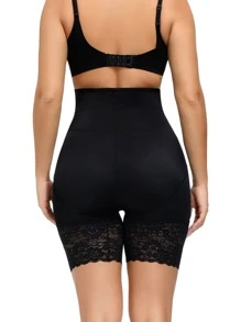 Lace Trim Shapewear Shorts - Black - View 2