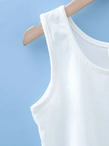 Camiseta De Tirantes Para Niña Con Impresión De Figura - Blanco - Ver 4