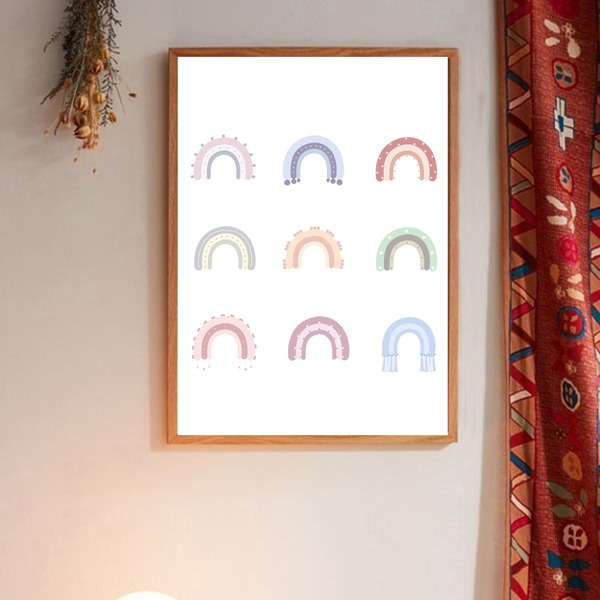 

Rainbow Print Unframed Painting, White