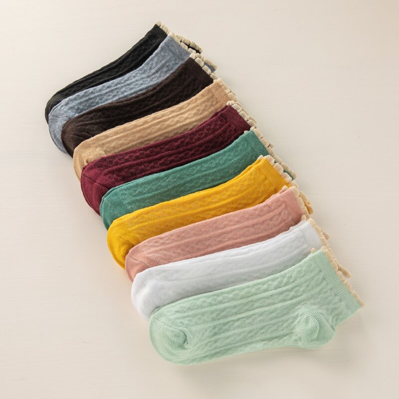 

10pairs Solid Ankle Socks, Multicolor