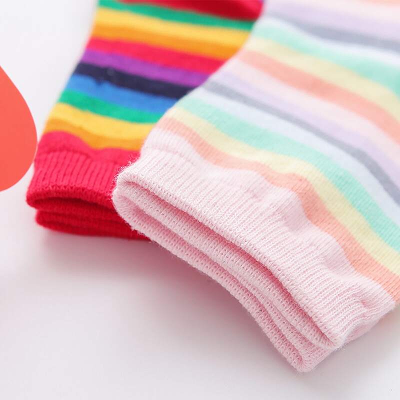 

2pairs Striped Crew Socks, Multicolor