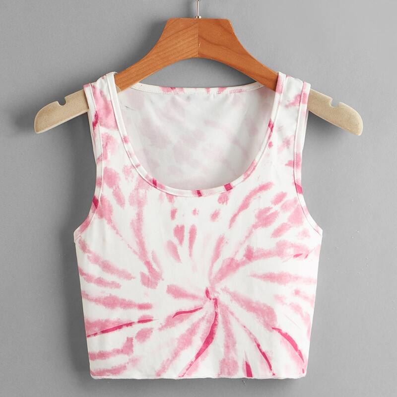 

Tie Dye Crop Tank Top, Multicolor