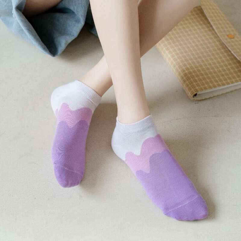 

1pair Simple Ankle Socks, Purple