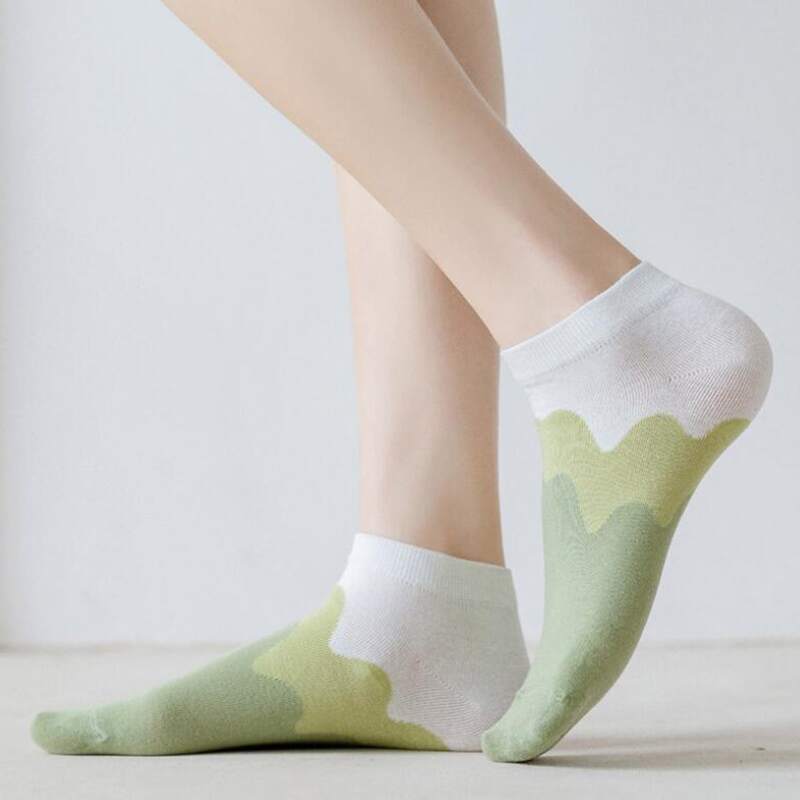 

1pair Simple Ankle Socks, Green