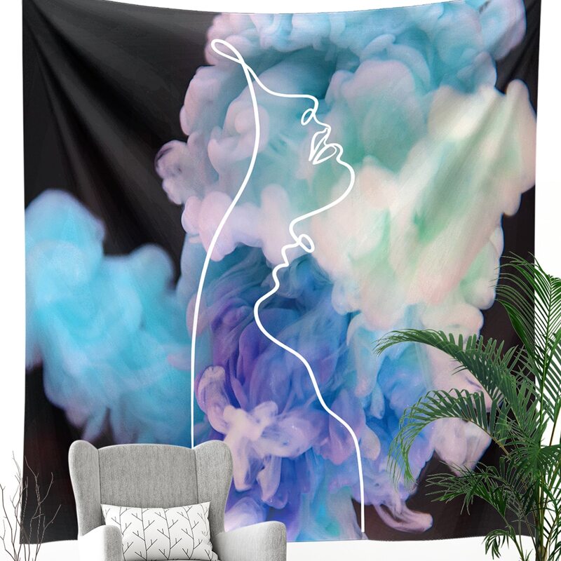 

Abstract Face Print Tapestry, Multicolor