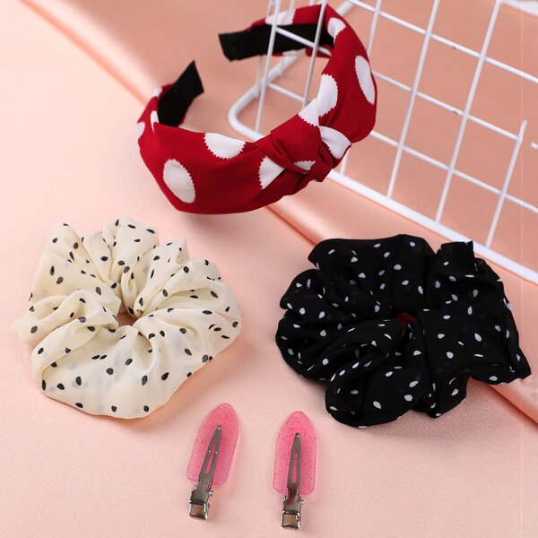 

5pcs Graphic Hair Accessories, Multicolor