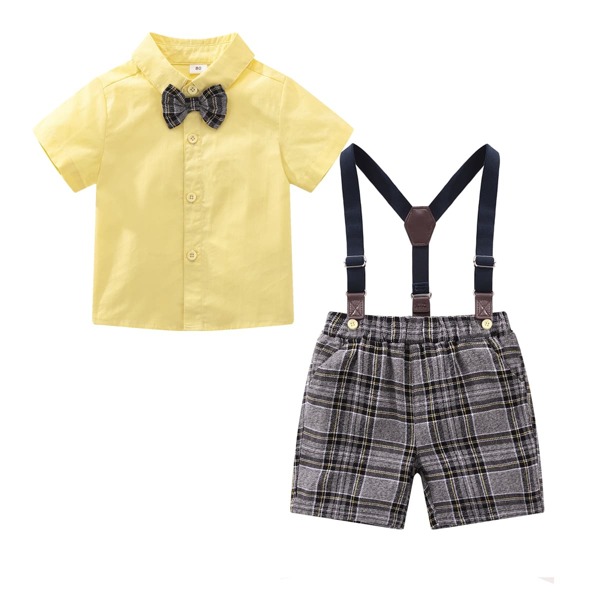 

Baby Boy Bow Front Shirt & Shorts, Multicolor