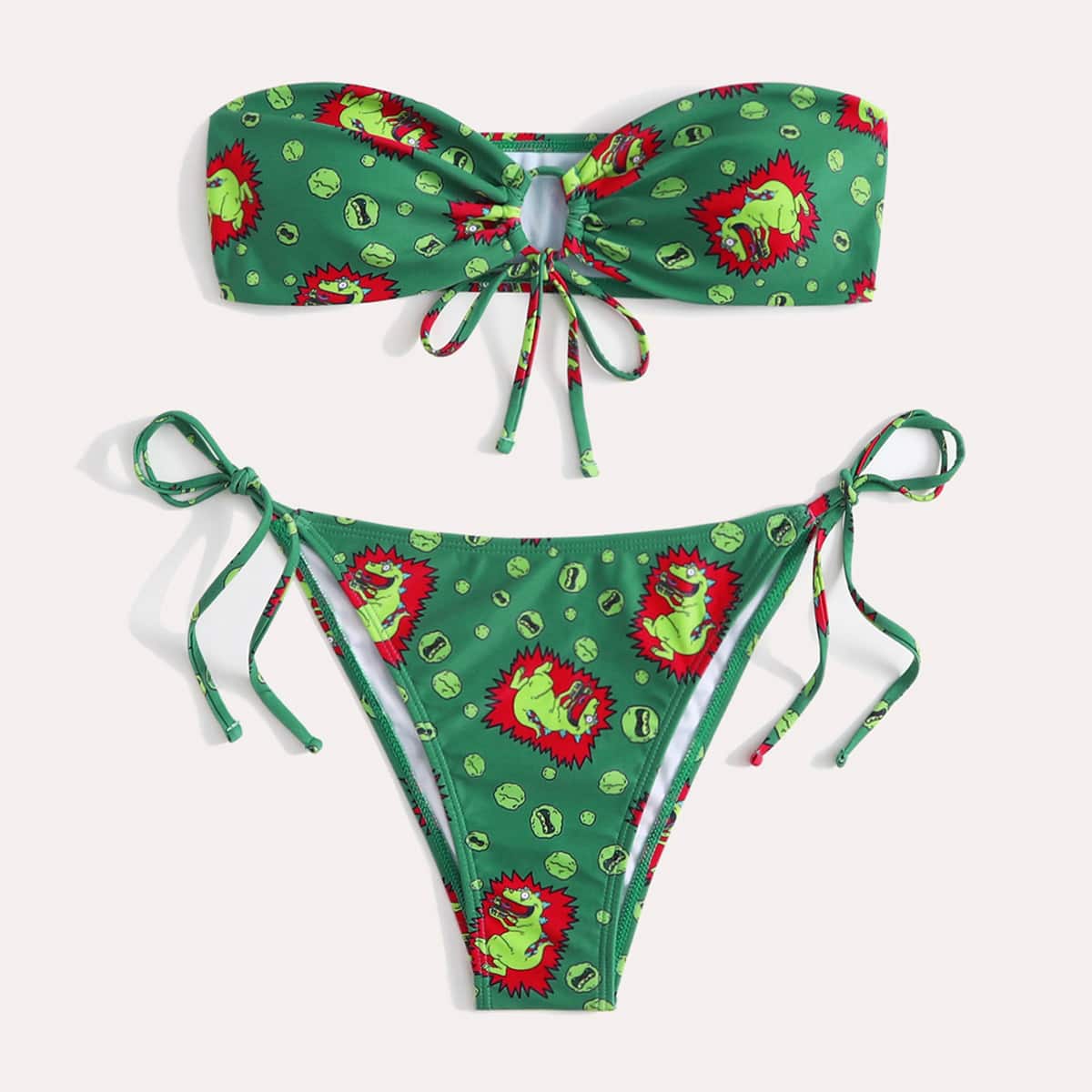 

Cartoon Bikini Swimsuit, Green