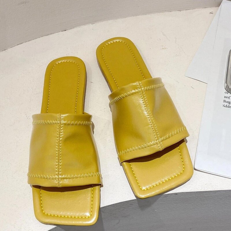 

Wide Band Slide Sandals, Yellow