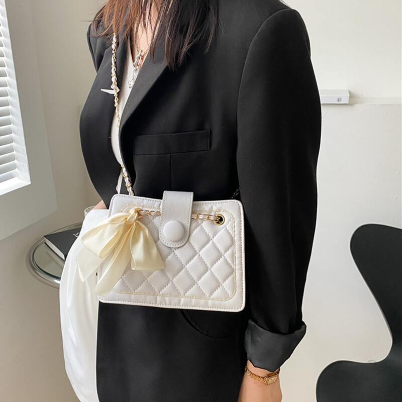 

Quilted Shoulder Bag, White
