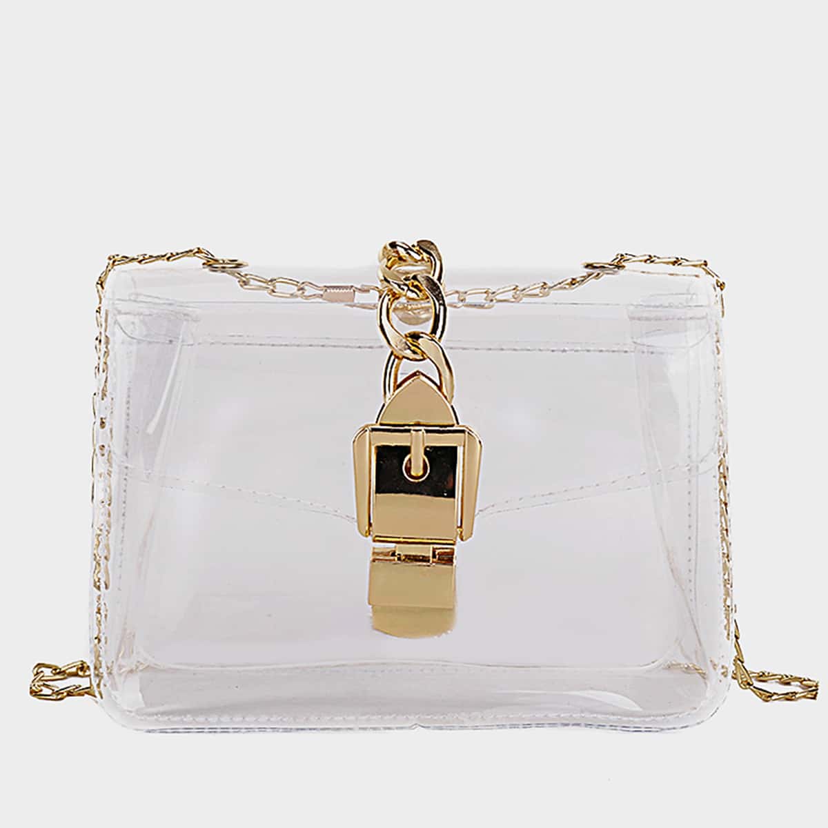 

Chain Strap Shoulder Bag, Clear