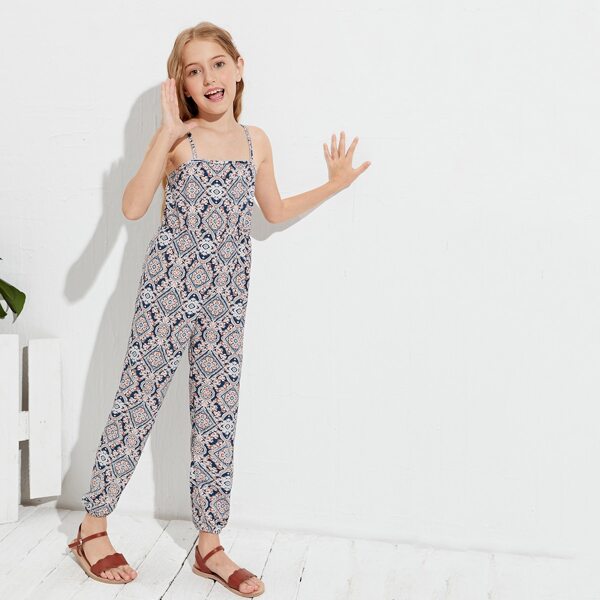 

Toddler Girls Allover Print Cami Jumpsuit, Multicolor