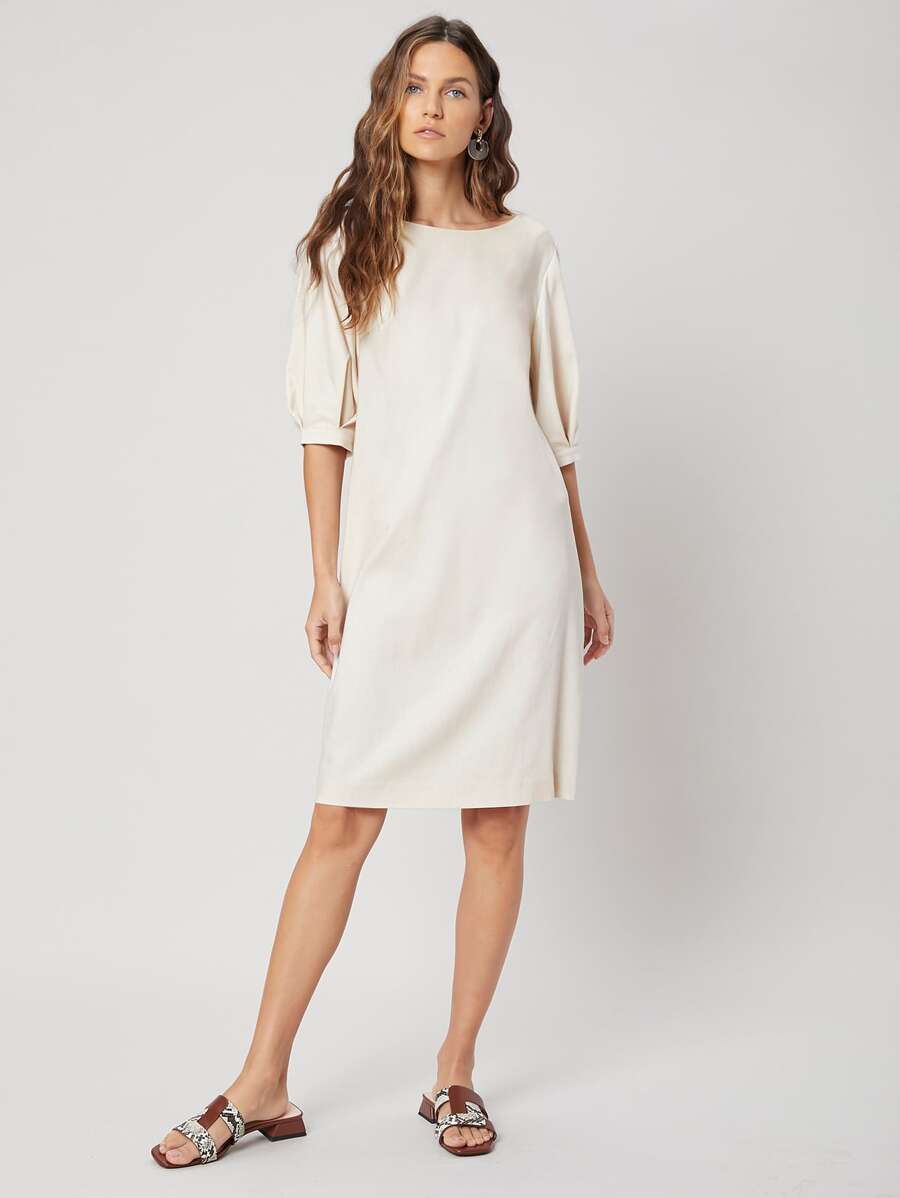 SHEIN Vestido recto de lino