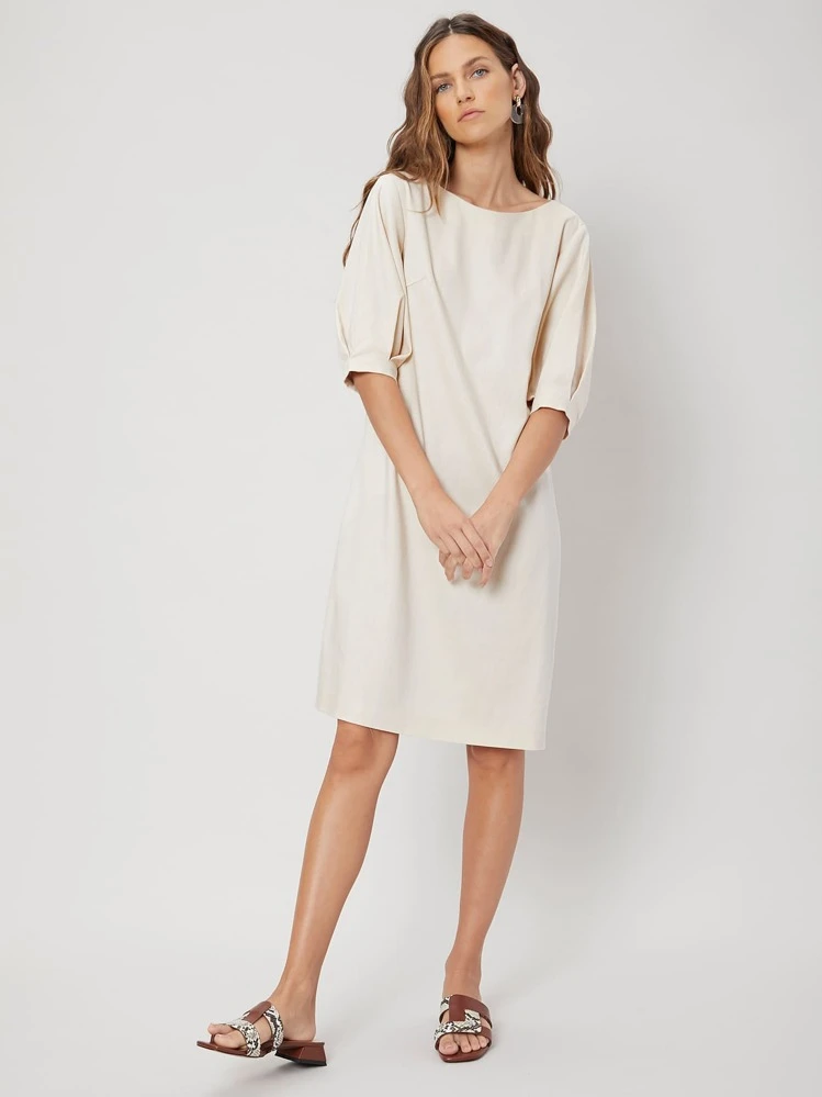 shein linen dress LUNE Summer Women's V-Neck Long Dress, A-Line Sleeve Length SHEIN | Dresses | Green
