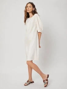 SHEIN Vestido recto de lino