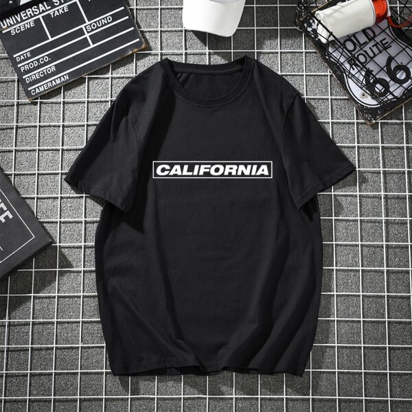 

Men Palm Tree & Letter Graphic Tee, Black