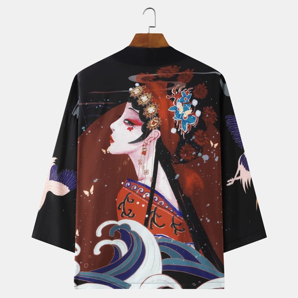 

Men Figure Graphic Kimono, Multicolor